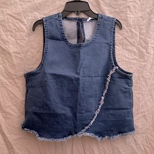 Denim sleeveless top